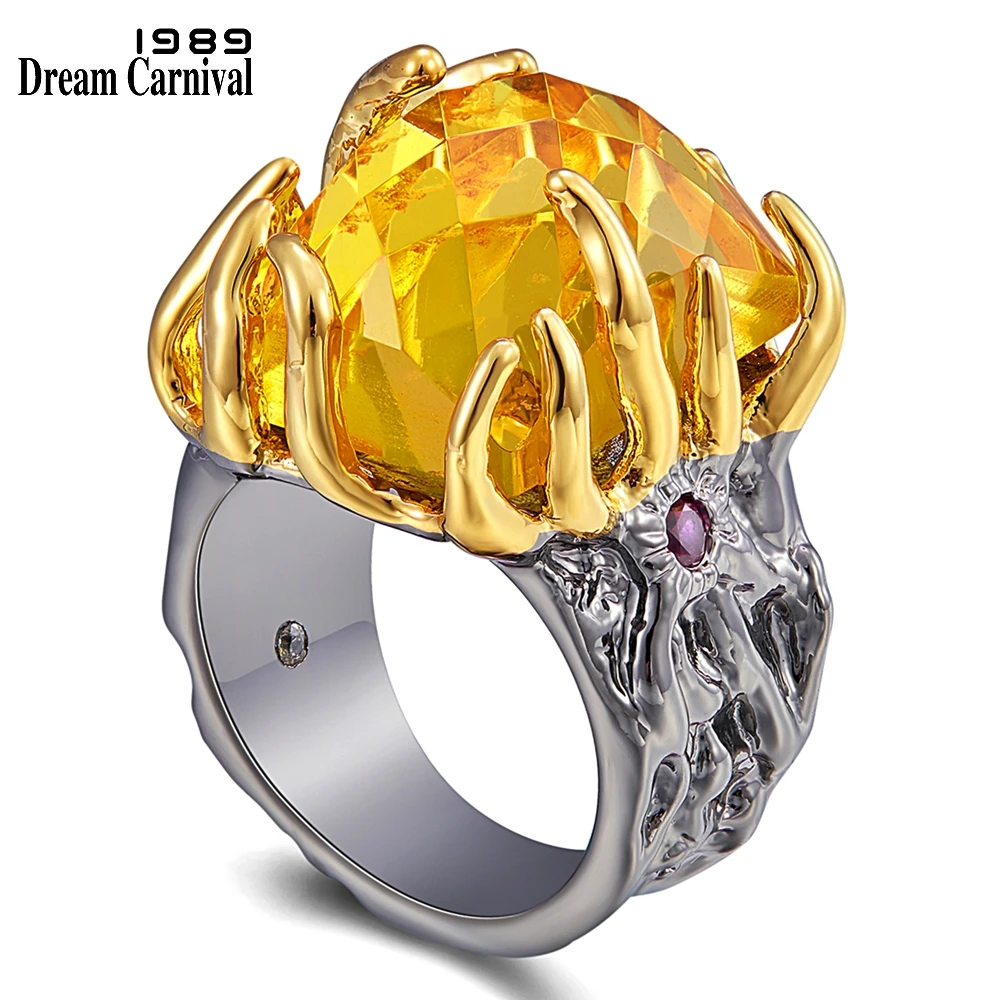 DreamCarnival1989 Original Big Zircon Love-Ring Women Delicate Wedding Engagement Gothic Jewelry Rings Flaming-Look Gift WA11758