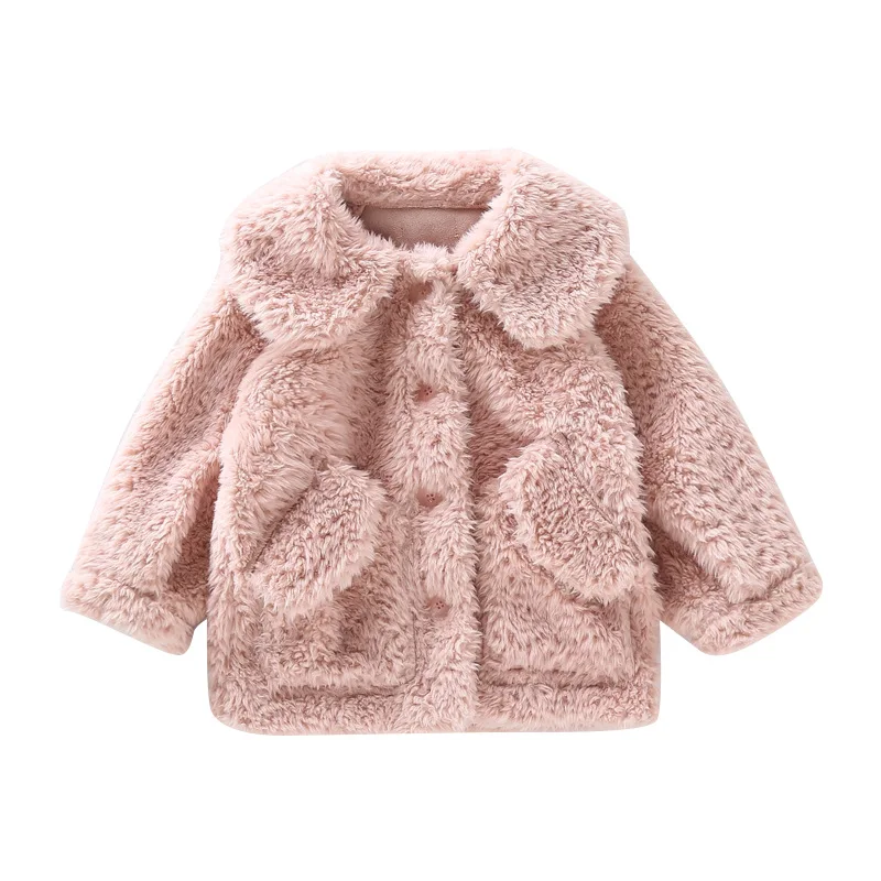 

Girls Plus Velvet Jacket Autumn and Winter 2019 New Fashion Children Baby Deerskin Fur Coat Girl Coat
