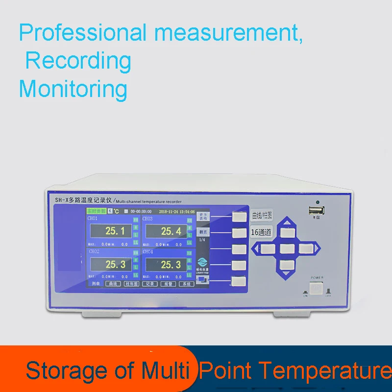 SH-X / XL Two Models of Multi-channel Temperature Tester with Curve 8/16/32/64 Multi-channel Industrial Inspection Recorder