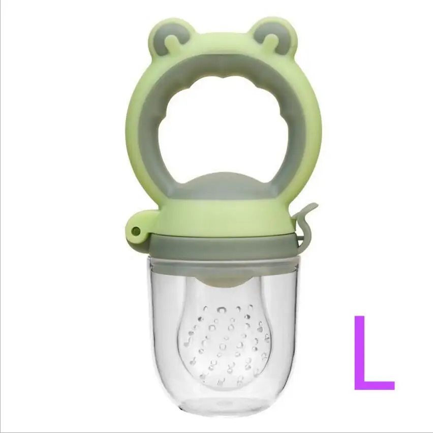 Свежие фрукты еда дети ниппельная кормушка безопасная поилка молоком для ребенка соска для бутылочки Nibbler BPA бесплатно соска - Цвет: Green L