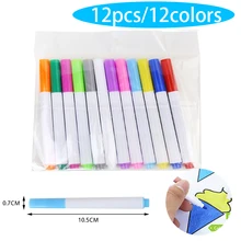 12 шт./лот жидкие Меловые карандаши наклейки для стен детская комната Классная доска стираемая не-пыль Мел съемный Маркер ручки, кавайные канцелярские принадлежности