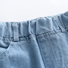 Детские штаны средней длины для мальчиков тонкие Капри летние ковбойские Детские укороченные штаны детские джинсовые шорты 6301