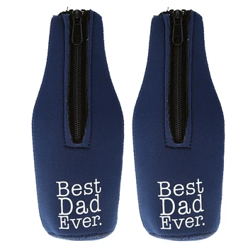 

2pcs Best Dad Ever Beer Bottle Cooler Chilling Cover Cozy Xmas Gift