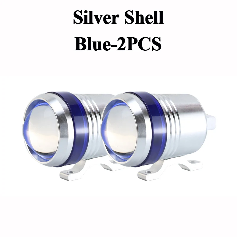 2PCS Silver - Blue 20 Вт супер яркий мотоциклетный головной светильник светодиодный U3 мотоциклетные фары 12 В мото одиночный светильник s мотоцикл противотуманная фара скутеры рабочий светильник - Цвет: 2PCS Silver - Blue