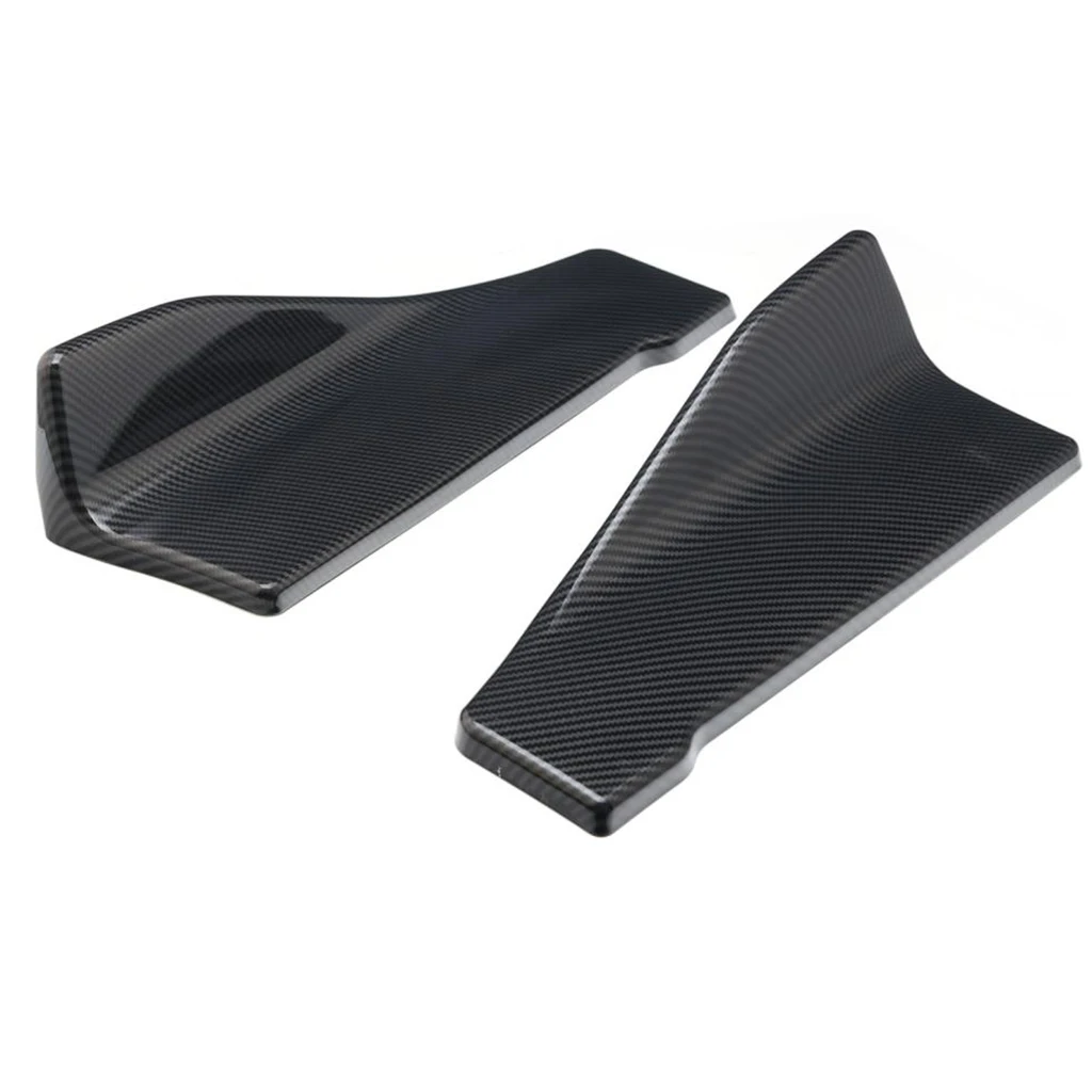 Pair of Universal Side Skirts, 35CM Rear Side Exteriors Bottom Line Extensions Splitter Lip Car Diffusers, Carbon Fiber
