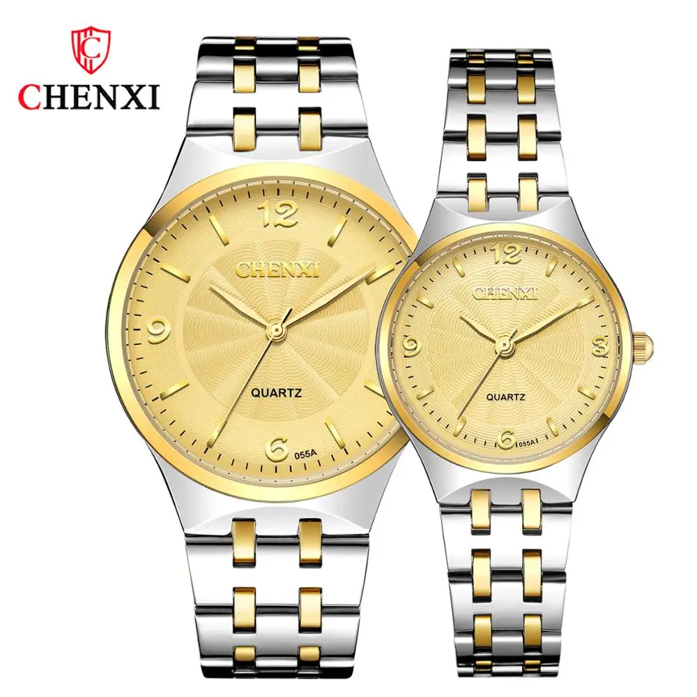 

CHENXI brand casual lovers waterproof watch ultra-thin steel band men watch women