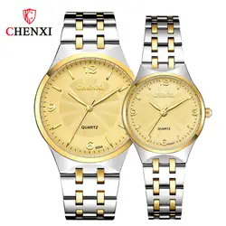 CHENXI brand casual lovers waterproof watch ultra-thin steel band men watch women