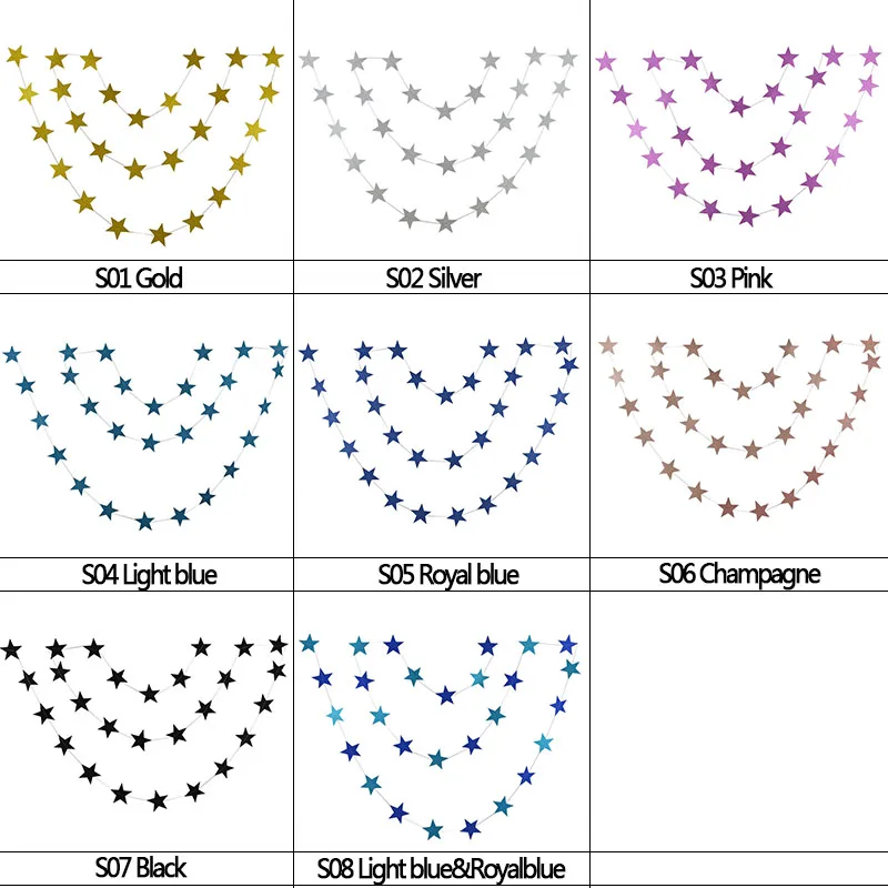 4 м длина 7 см пять звезд форма гирлянда Бумажная гирлянда настенный бандаж Свадьба День Рождения Вечеринка Рождество украшение дома