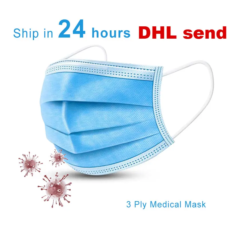 

DHL send 100pcs Anti-Pollution 3 Laye Mask dust protection Masks Disposable Face Masks Disposable Dust Filter Safety Mask