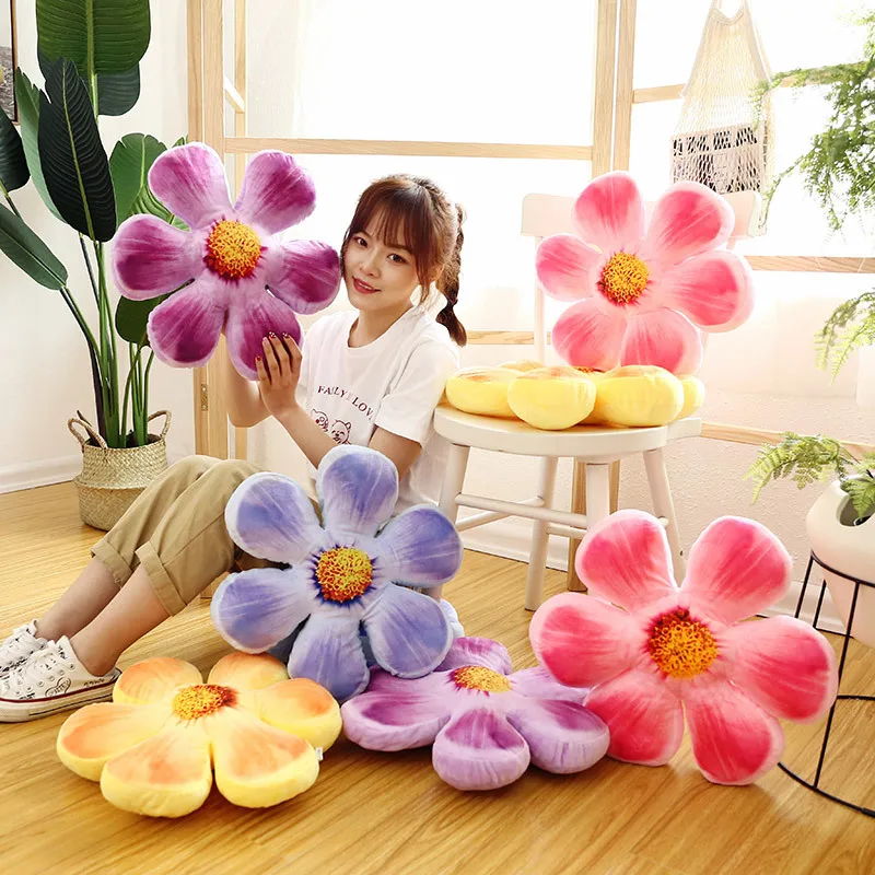

Simanfei Seat Chair Cushion Round Petal Pouf Floor Pillow Futon Backrest For Sofa Kids Room Decoration Office Car Soft Seat Pad