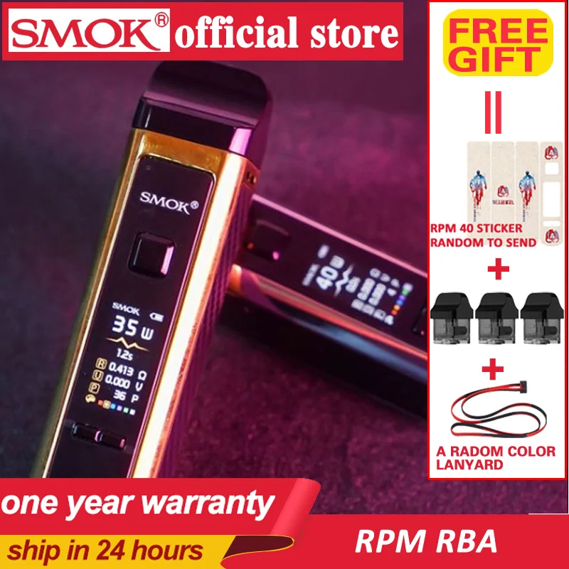 

SMOK RPM40 Pod Kit Electronic Cigarette 4.3ml&4.5ml RPM Mesh Coil RBA Coil Nord Pod 1500mah buit-in Battery Vaporizer VS Novo