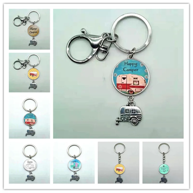 Счастливый кемпинг милый фургон мой дом на колесах автомобиль ключ дорожный знак