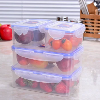 

Crisper transparent plastic box lunch box rectangular sealed box office staff refrigerator household food box WF9071025