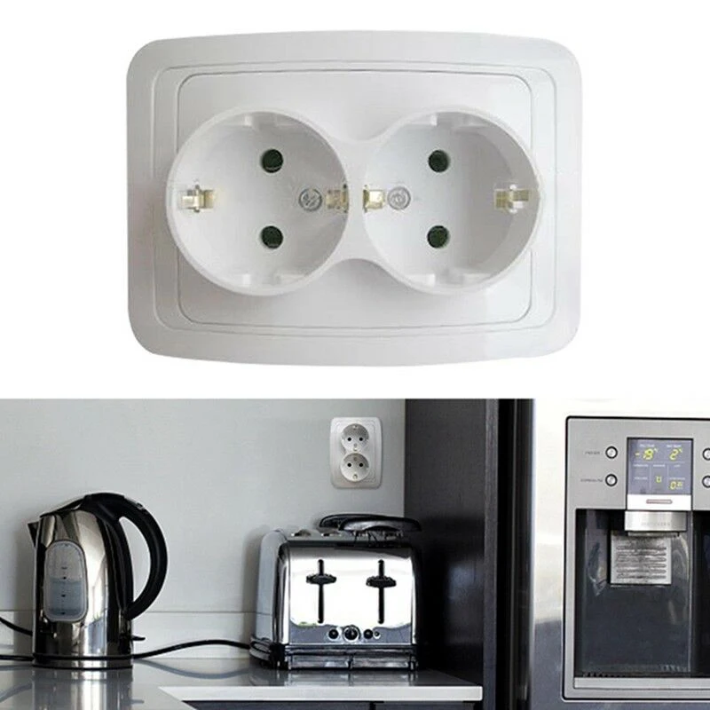 

Wall 250V 10A EU Standard Multi Way Power Socket Plug Grounded Electrical Socket Outlet Strip 122 X 82 X 45 Mm Family Hotel