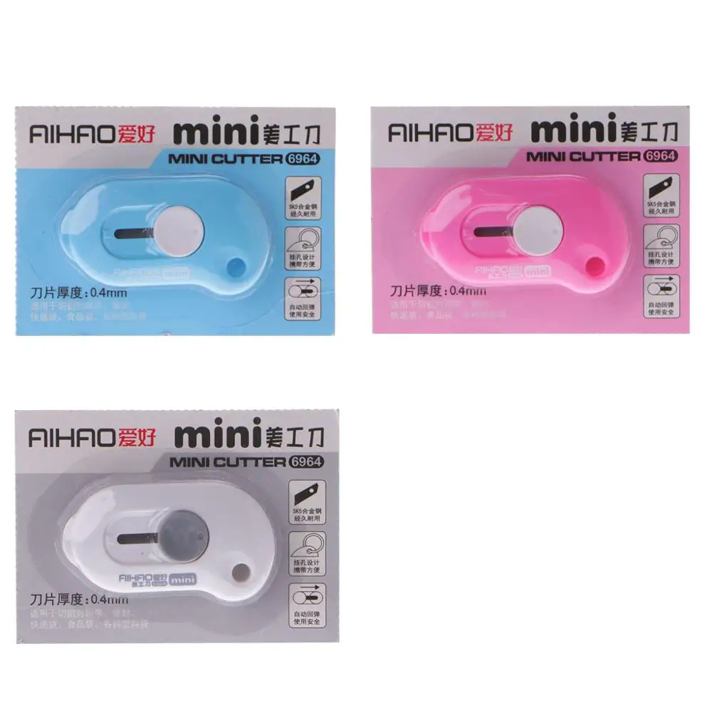 

Cute Solid Color Mini Portable Utility Knife Paper Cutter Office Stationery