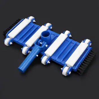 

New Arrive Professional Pool Vacuum Brush Head Flexible Pool Vacuum Head with Side Brush Wheels Fish Pond Pool Cleaning Tool