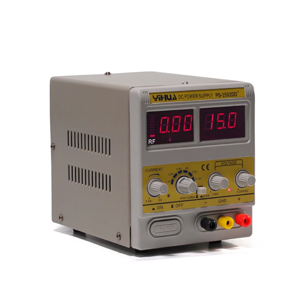 Новейший YIHUA 1502DD + для мобильного телефона V 2A Регулируемый источник питания