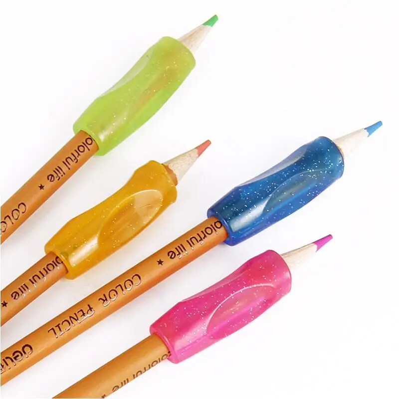 

4pcs Pen Holder Silicone Learning Partner Children Student Stationery Pencil Holding Practise Device for Correcting Posture Grip