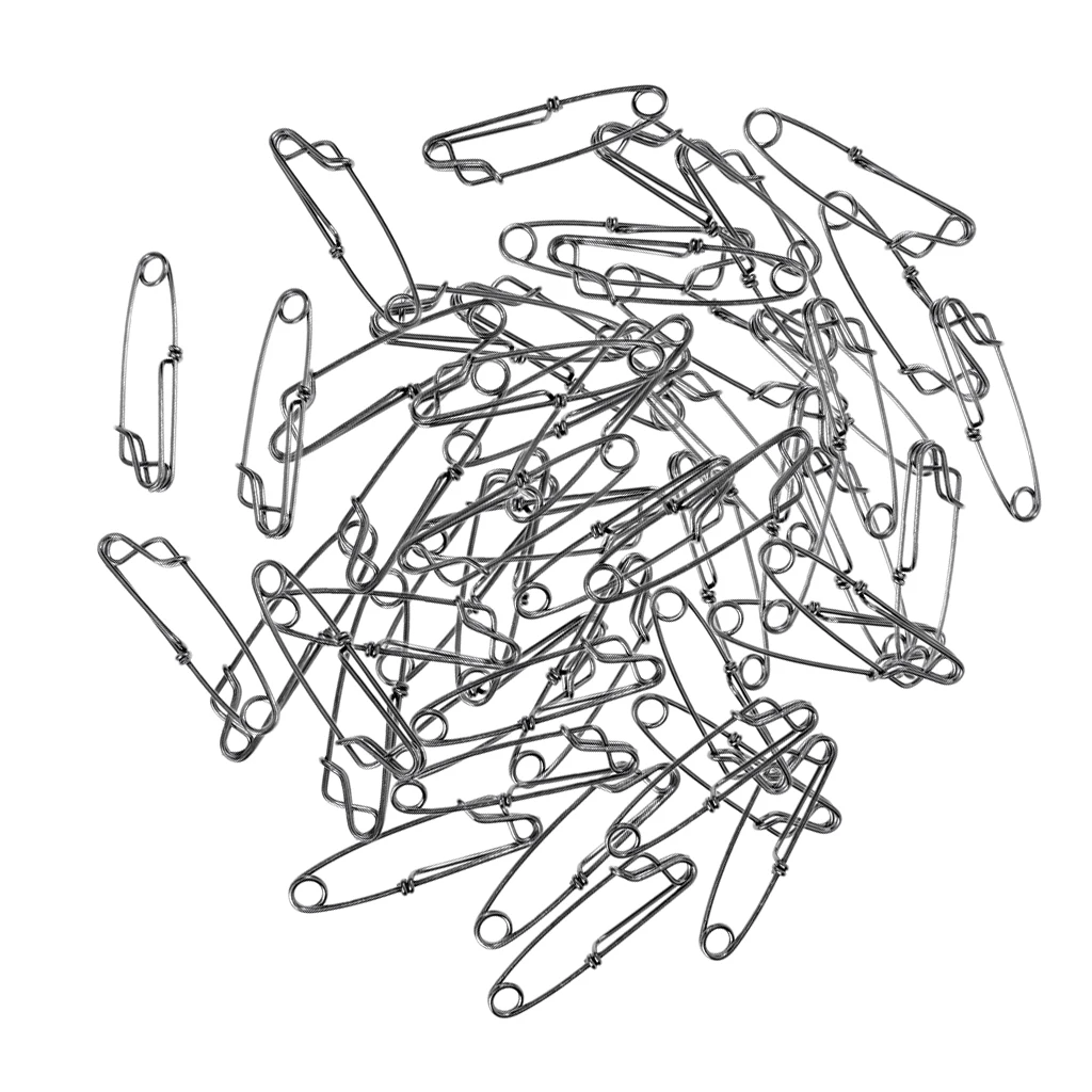50Pcs Stainless Steel Longline Branch Hanger Snap Float Line Tuna Clip 80mm