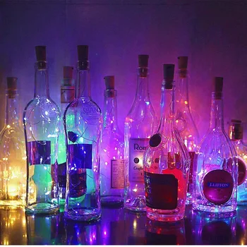 

2 M 20 Lights LED Stopper Battery Box String Lights Colorful Christmas Decoration Light Four Color Copper Lamp Wine Stopper Lamp