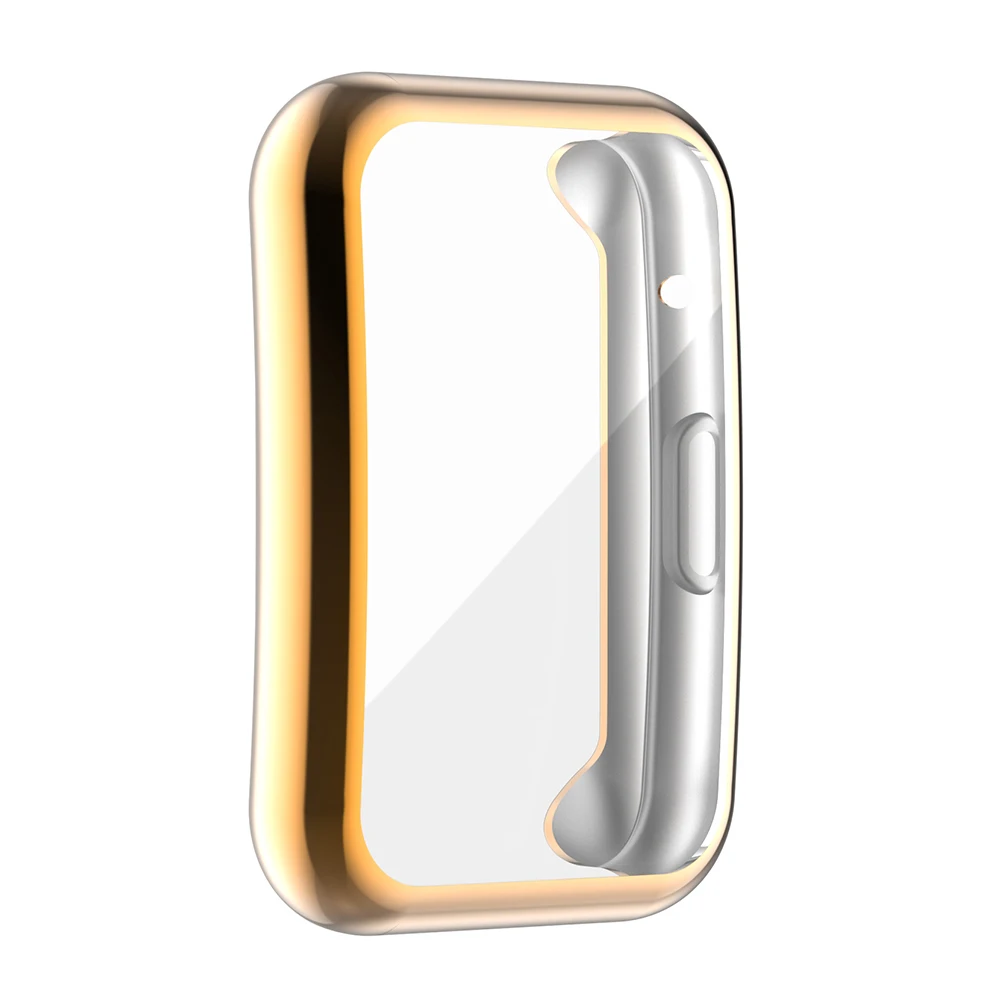 TPU Soft Full Screen Glass Protector Case Shell Edge Frame For Huawei Watch Fit Strap Band Protective Bumper Cover Accessories 