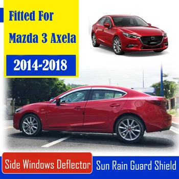 

1 Set Chrome Side Vent Sun Shade Window Visors Rain Guard Deflectors For Mazda 3 Axela 2014-2018
