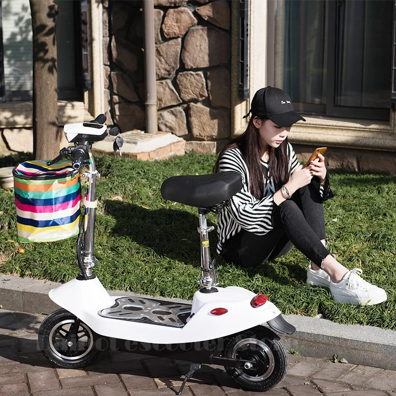 Daibot Electric Scooter 36V Two Wheel Electric Scooters 10 inch 350W Portable Pink Folding Electric Bike For Girl Women (2)