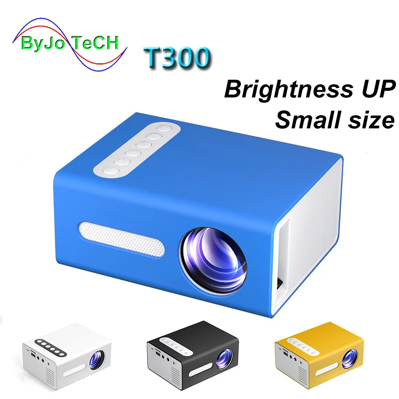 Мини проектор светодиодный ByJoTeCH T300 с поддержкой 1080P USB AV| |