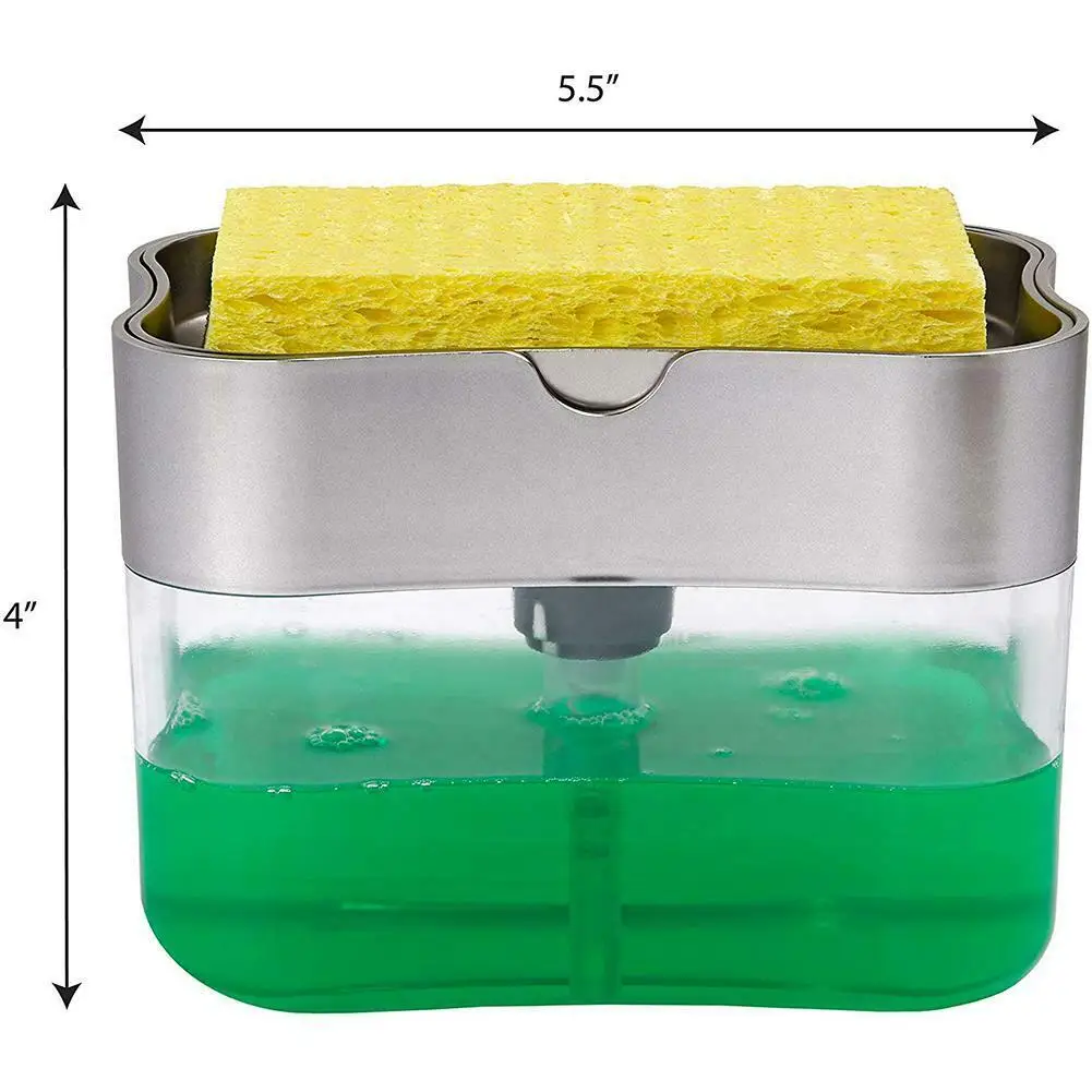 2 в 1 дозатор для мыла и держатель для губки, чистящие ящики для хранения инструмента, диспенсеры для хранения мыла