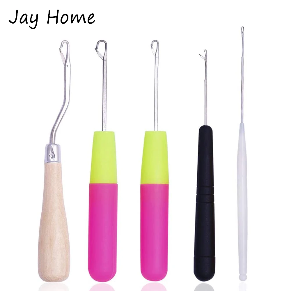 5pcs Different Size Latch Hook Kits Crochet Needle Hook Latch Hook Tool  with Handle for Braid Hair Carpet Scarf Crafts - AliExpress