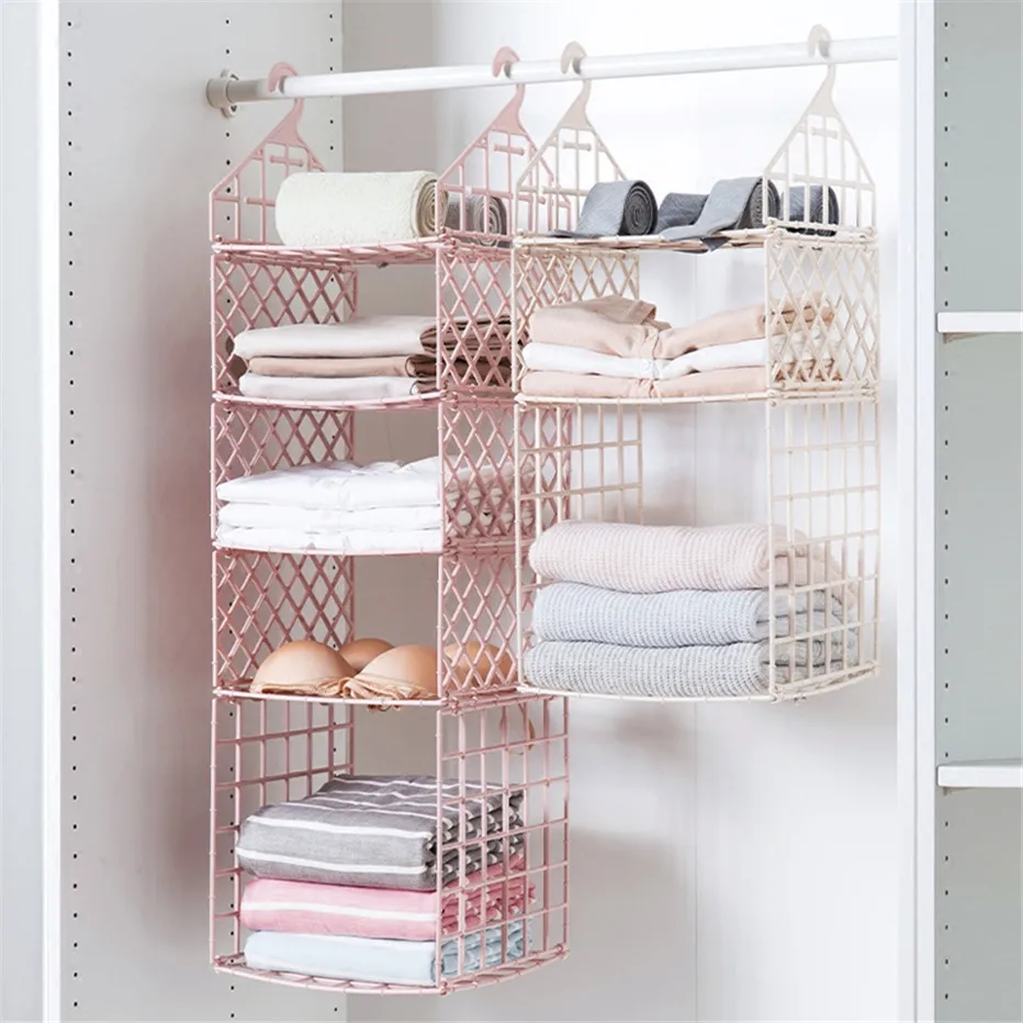 Bedroom Wardrobe Organizer Underwear Bra Clothes Pants Tie Storage Rack Cupboard Closet Hanging Basket Hooks Shelf1