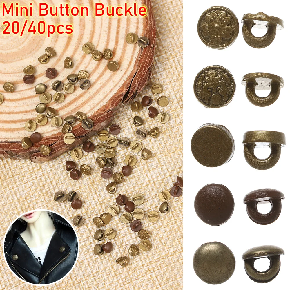 20/40Pcs Mini Button Buckle DIY Doll Clothes 4mm Metal Printed Decoration Buckles for 1/6 Clothing Sewing Accessories | Игрушки и хобби
