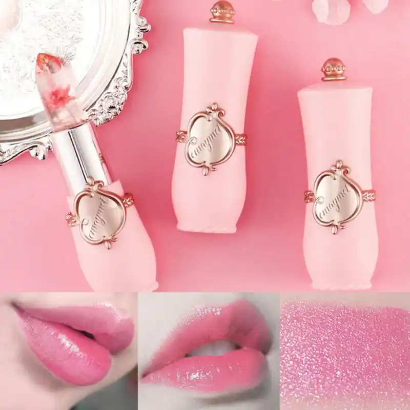 Transparentjelly花口紅長期的な保湿口紅メイク温度色変化リップクリームmaquillagem Tslm1 Aliexpress