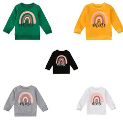 Bebê meninas meninos roupas criança engraçado carta manga longa camisolas casuais mamas mini menina pulôver outono inverno roupas infantis