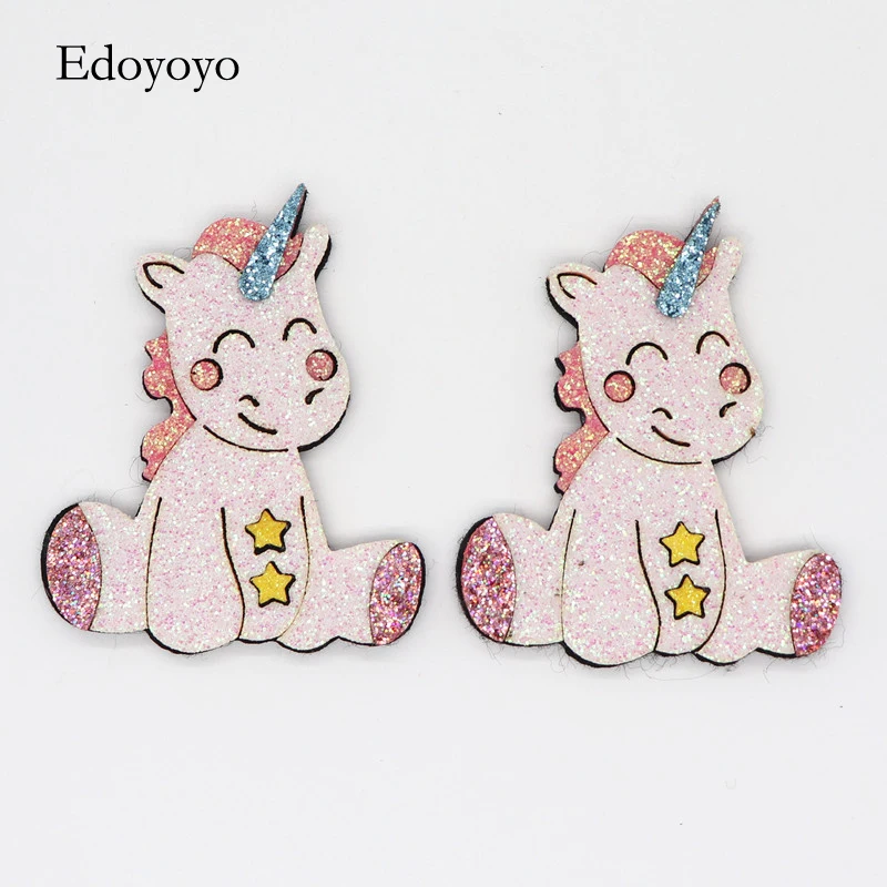 10PCS Glitter Leather Non-Woven Fabric For Hair Clips Applique Patches DIY Craft Decoration Y20032001 |
