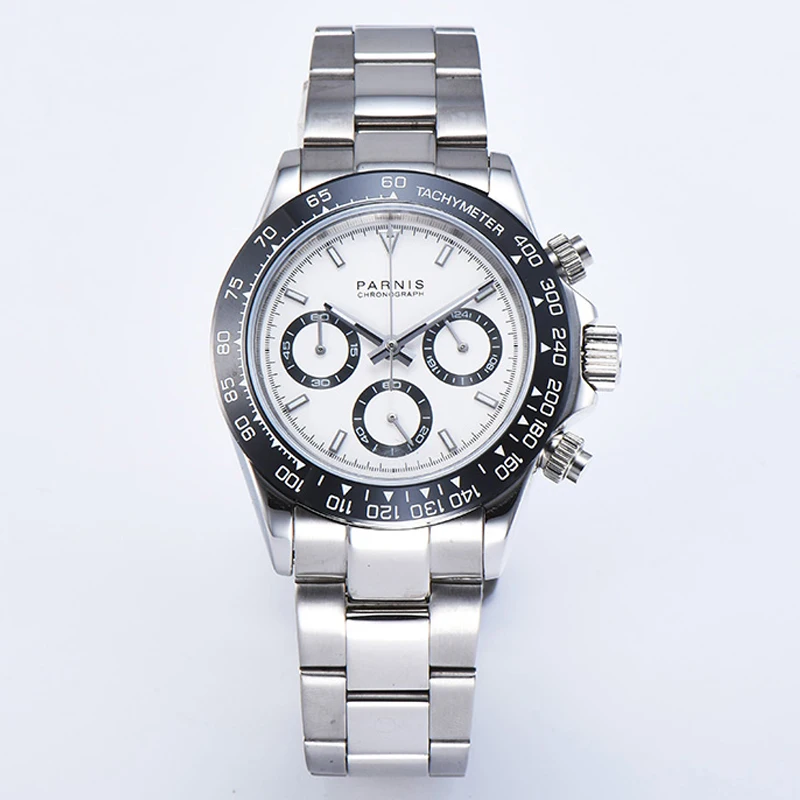 Parnis 39Mm Quartz Vk64 Chronograph Watch Men Brand Luxury Pilot Sport Luminous Waterproof Sapphire-2