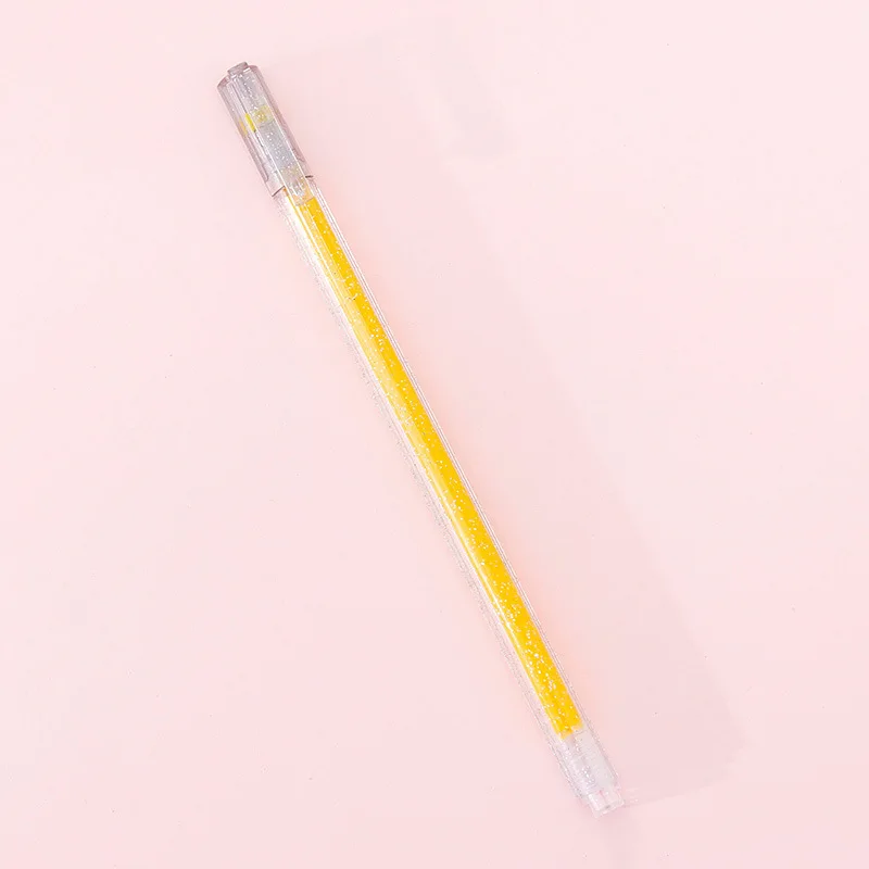 Гелевые ручки с желеобразными блестками, милые цветные ручки для рисования, маркеры для рисования, акварельные ручки, ручки с граффити, художественные маркеры, школьные принадлежности - Цвет: huang