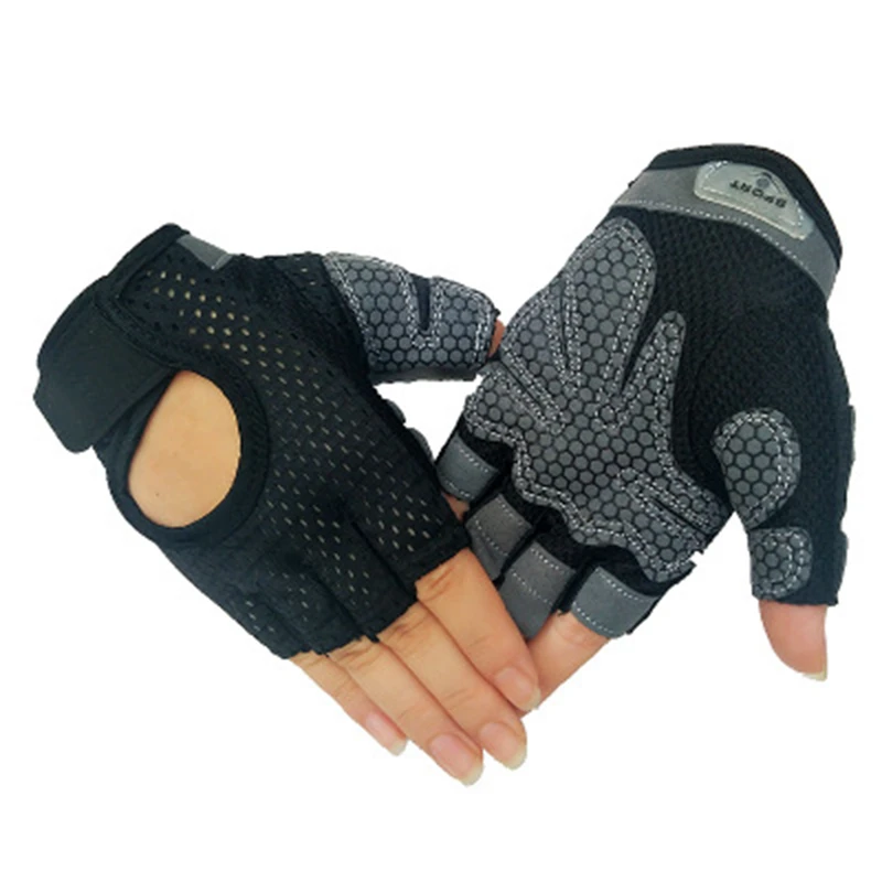 Professional Gym Fitness Gloves Power Weight Lifting Women Men Crossfit Workout Bodybuilding Half Finger Hand Protector (6)