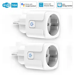 Smart Wifi Socket Multiple European Plugs for Sockets Power Meter Timer Socket Tuya Smart Life Wifi Outlet for Alexa Google Home