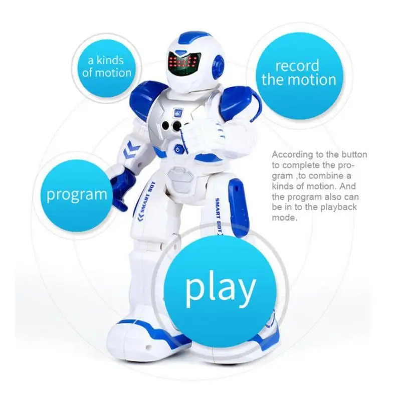 Bluetooth RC Robot Toy Mechanical Intelligent Robotics Dancing Singing Gesture Sensing Recording Robot Children Toys
