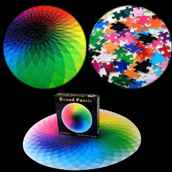 

1000 pieces RGB Rainbow Jigsaw Puzzle Gradient color creative puzzle wooden Jigsaw puzzle Adult Kids DIY Educational Toy