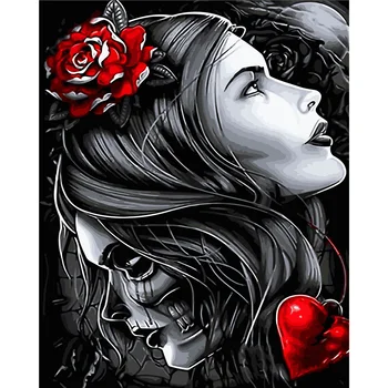 

YANXIN DIY Painting By Numbers DIY Frame Lady Abstract Oil Painting By Numbers Drawing Canvas Home Decoration 3246