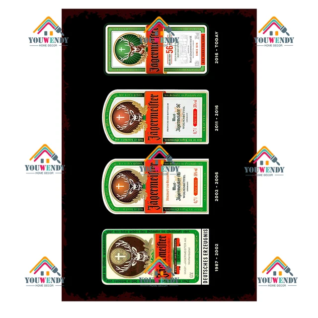 Jagermeister Liqueur Vintage Metal Plaque Retro Alcohol Tin Signs Yege Holy Deer Wine Metal Plate Pub Bar Man Cave Wall Decor 5221