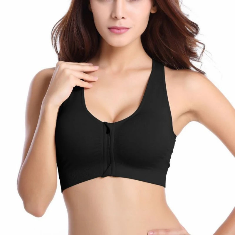 Details about   Women Front Zipper Fitness Sports Bra Crop Top Push Up Padded Yoga Cami Vest Run