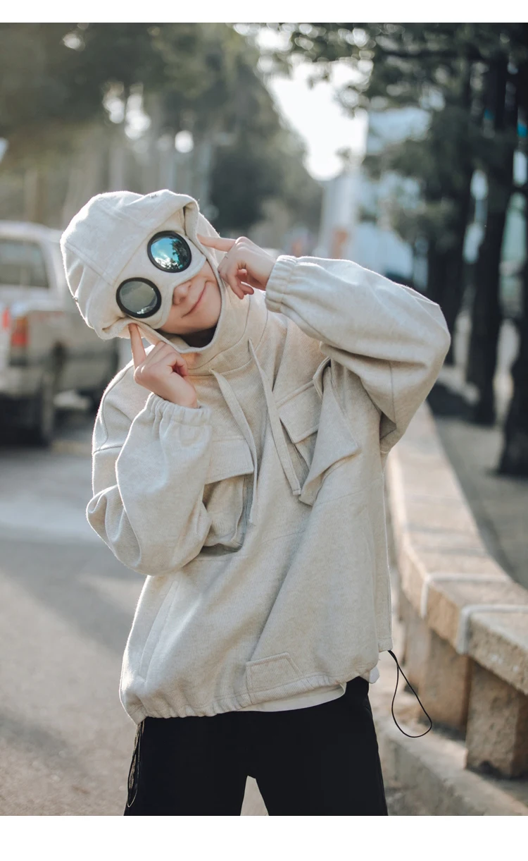 2019 осенний Новый тренд корейской версии свободного падения плеча рукава dedthree-dimension BagGlasses декоративный пуловер