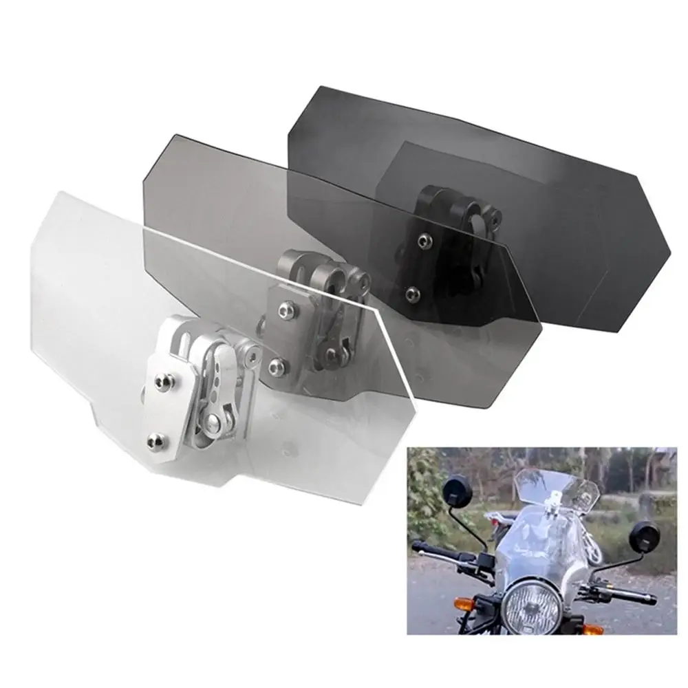 

Universal Motorcycle Adjustable Windshield Extension Acrylic Clip-on Airflow Windscreen Wind Deflector Motorcycle Accessories