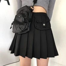 Faldas mujer moda плиссированные однотонные летние юбки в стиле сафари, женская одежда в стиле Харадзюку, юбки с высокой талией, женская одежда