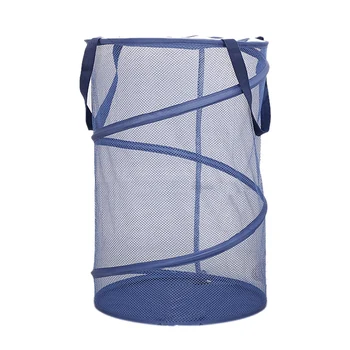 

Foldable Pop-Up Mesh Laundry Hampers with Zip Lid Space Saving Sorter Rope Basket Carry Handles for College,Dorm,Nursery,Office