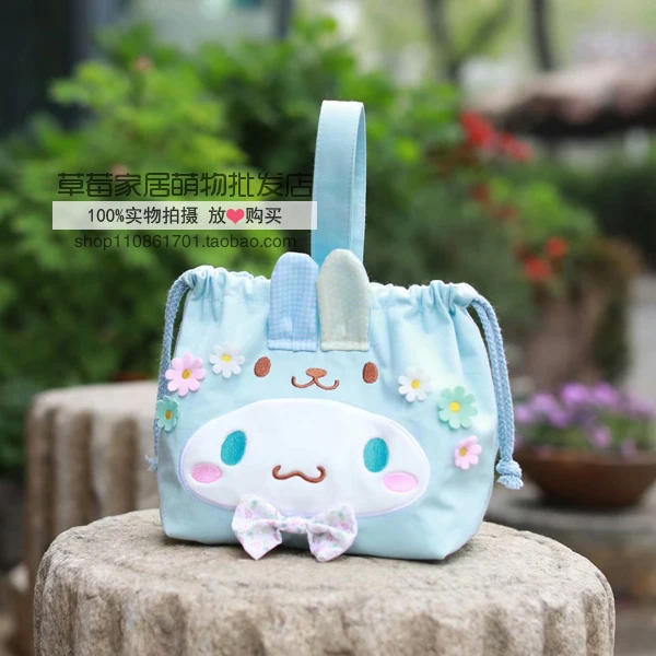Хаки Мультфильм милый Sanrio, Hello Kitty с рисунками из мультфильма «My Melody Cinnamoroll Марка pom-Pom Purin холщовый мешок на завязках косметички для макияжа сумки для девочек - Цвет: Хаки