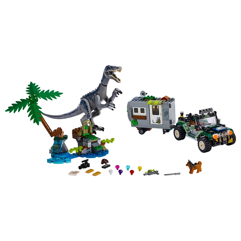 

2019 New Jurassic World Park Baryonyx Face-Off Treasure Hunt Dinosaurs Legoinglys Building Block Bricks Toys For Children 75935